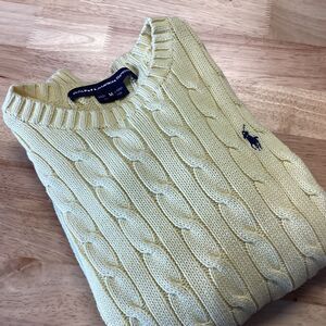 Ralph Lauren Women's Yellow Cable Knit Sweater